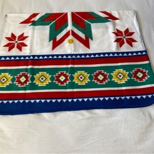 Ashland Montana 100% Polyester Red Green Yellow Aztec Design Fleece